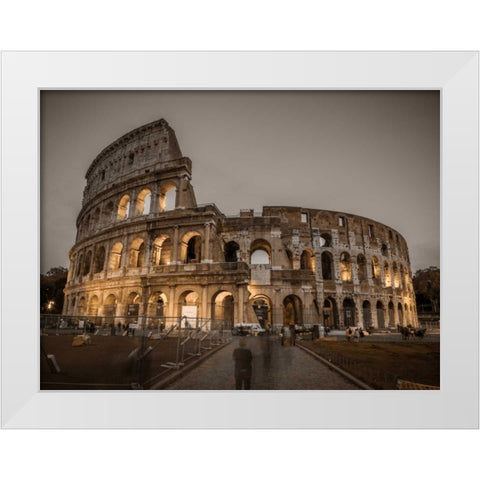 Famous Colosseum in Rome, Italy White Modern Wood Framed Art Print by Frank, Assaf