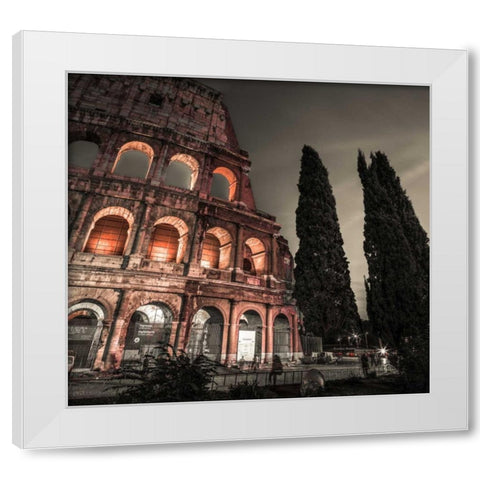 Famous Colosseum in Rome, Italy White Modern Wood Framed Art Print by Frank, Assaf