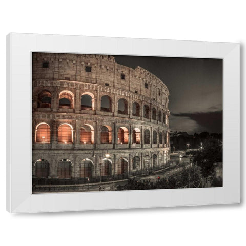 Famous Colosseum in Rome, Italy White Modern Wood Framed Art Print by Frank, Assaf