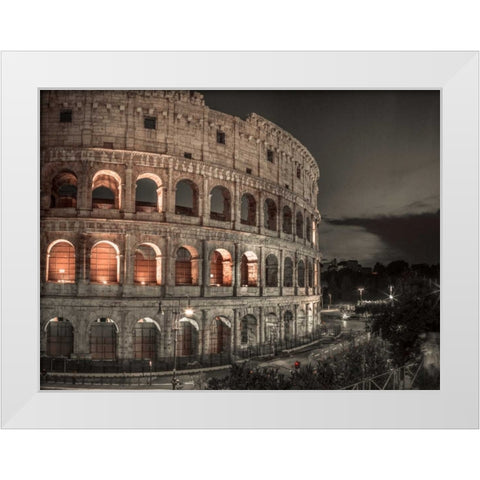 Famous Colosseum in Rome, Italy White Modern Wood Framed Art Print by Frank, Assaf