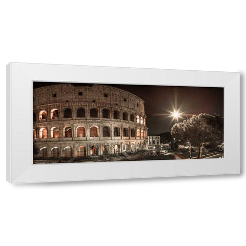 Famous Colosseum in Rome, Italy White Modern Wood Framed Art Print by Frank, Assaf