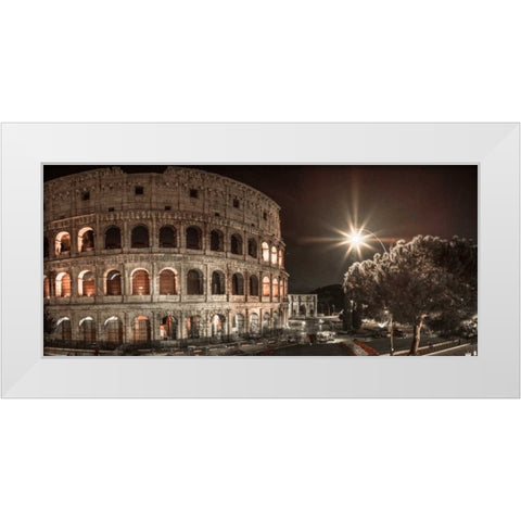 Famous Colosseum in Rome, Italy White Modern Wood Framed Art Print by Frank, Assaf