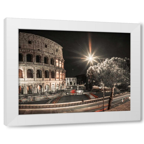 Famous Colosseum in Rome, Italy White Modern Wood Framed Art Print by Frank, Assaf