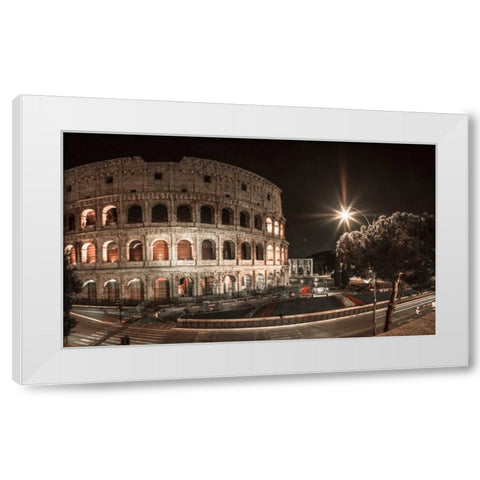 Famous Colosseum in Rome, Italy White Modern Wood Framed Art Print by Frank, Assaf