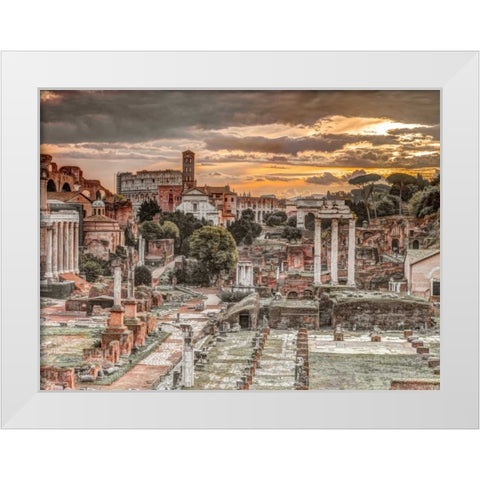 Ruins of the Roman Forum, Rome, Italy White Modern Wood Framed Art Print by Frank, Assaf