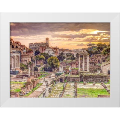 Ruins of the Roman Forum, Rome, Italy White Modern Wood Framed Art Print by Frank, Assaf