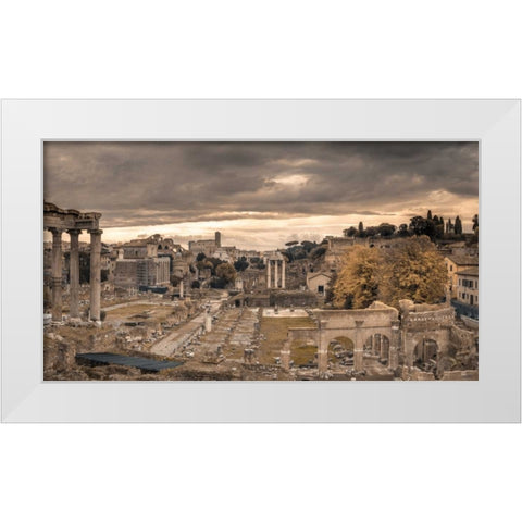 Ruins of the Roman Forum, Rome, Italy White Modern Wood Framed Art Print by Frank, Assaf