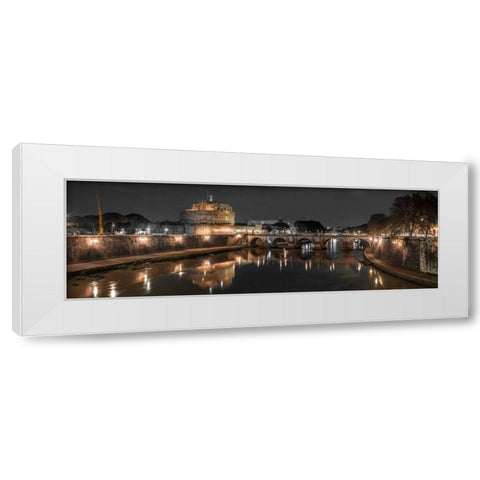 Castle St Angelo, Rome, Italy White Modern Wood Framed Art Print by Frank, Assaf