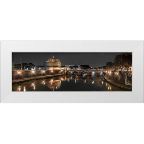 Castle St Angelo, Rome, Italy White Modern Wood Framed Art Print by Frank, Assaf