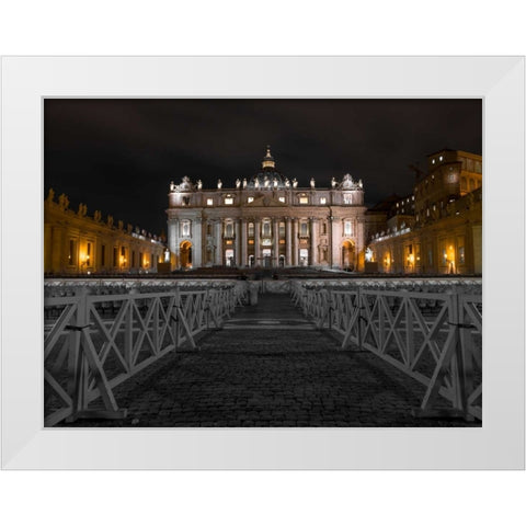 St. Peters Basilica, Rome, Italy White Modern Wood Framed Art Print by Frank, Assaf