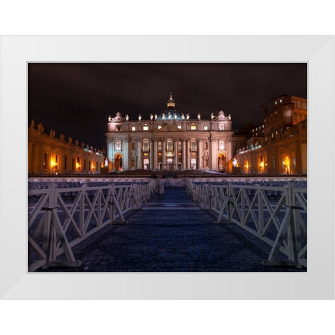 St. Peters Basilica, Rome, Italy White Modern Wood Framed Art Print by Frank, Assaf