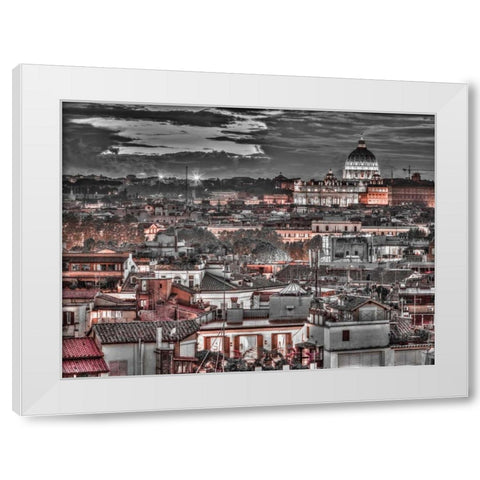 Vatican city with St. Peters Basilica, Rome, Italy White Modern Wood Framed Art Print by Frank, Assaf