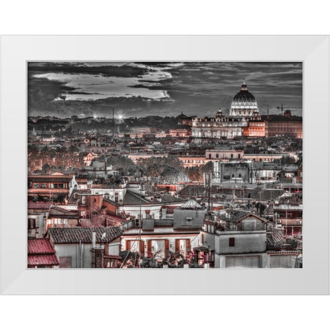 Vatican city with St. Peters Basilica, Rome, Italy White Modern Wood Framed Art Print by Frank, Assaf