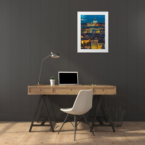 Vatican city with St. Peters Basilica, Rome, Italy White Modern Wood Framed Art Print by Frank, Assaf