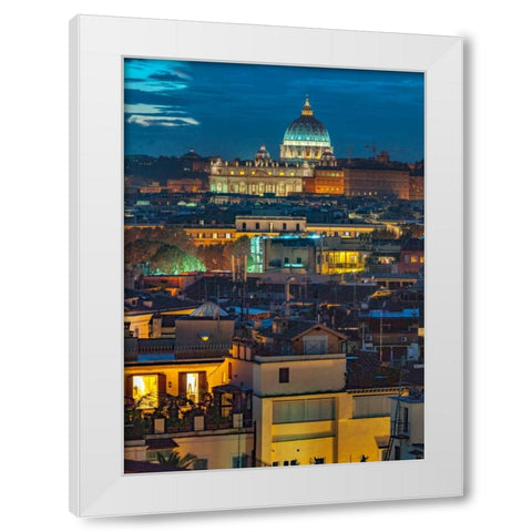 Vatican city with St. Peters Basilica, Rome, Italy White Modern Wood Framed Art Print by Frank, Assaf