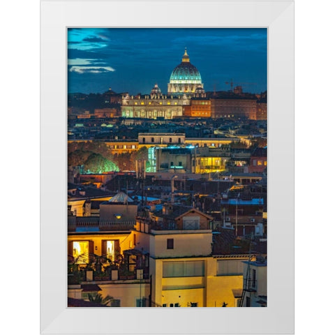 Vatican city with St. Peters Basilica, Rome, Italy White Modern Wood Framed Art Print by Frank, Assaf