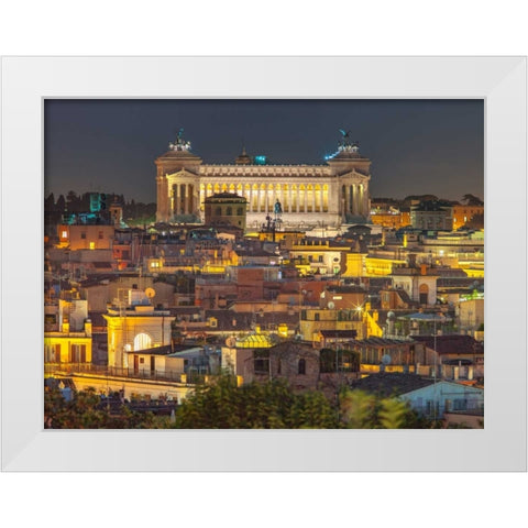 Piazza Venezia in Rome, Italy White Modern Wood Framed Art Print by Frank, Assaf