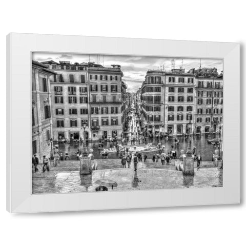 City Square, Rome, Italy White Modern Wood Framed Art Print by Frank, Assaf