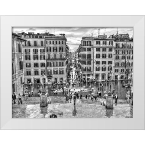 City Square, Rome, Italy White Modern Wood Framed Art Print by Frank, Assaf