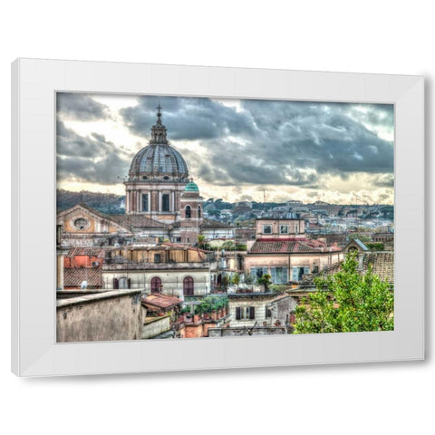 Vatican city with St. Peters Basilica, Rome, Italy White Modern Wood Framed Art Print by Frank, Assaf