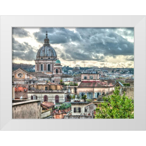 Vatican city with St. Peters Basilica, Rome, Italy White Modern Wood Framed Art Print by Frank, Assaf