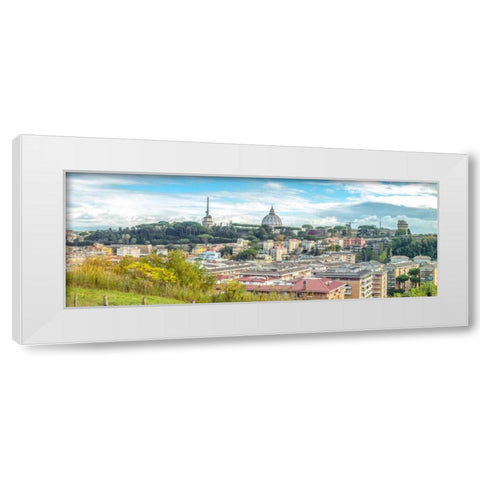 Vatican city and St. Peters Basilica, Rome, Italy White Modern Wood Framed Art Print by Frank, Assaf