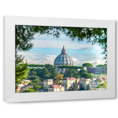 Vatican city with St. Peters Basilica, Rome, Italy White Modern Wood Framed Art Print by Frank, Assaf