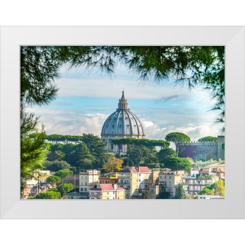 Vatican city with St. Peters Basilica, Rome, Italy White Modern Wood Framed Art Print by Frank, Assaf