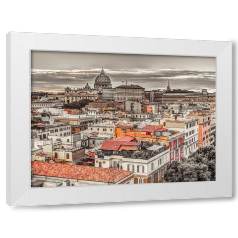 Vatican city with St. Peters Basilica, Rome, Italy White Modern Wood Framed Art Print by Frank, Assaf