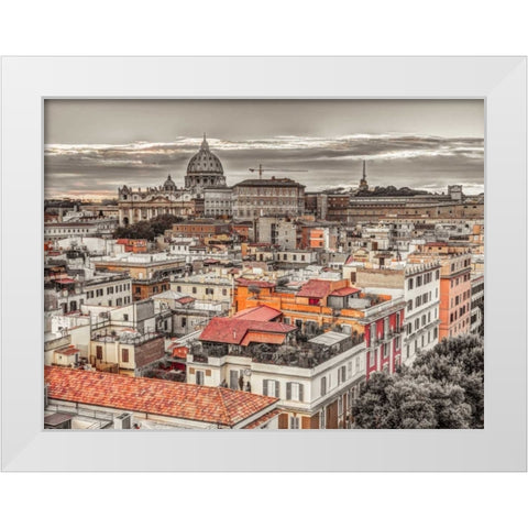 Vatican city with St. Peters Basilica, Rome, Italy White Modern Wood Framed Art Print by Frank, Assaf