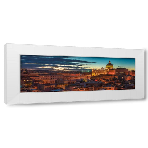 Vatican city with St. Peters Basilica, Rome, Italy White Modern Wood Framed Art Print by Frank, Assaf