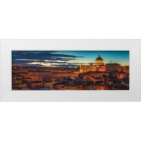 Vatican city with St. Peters Basilica, Rome, Italy White Modern Wood Framed Art Print by Frank, Assaf