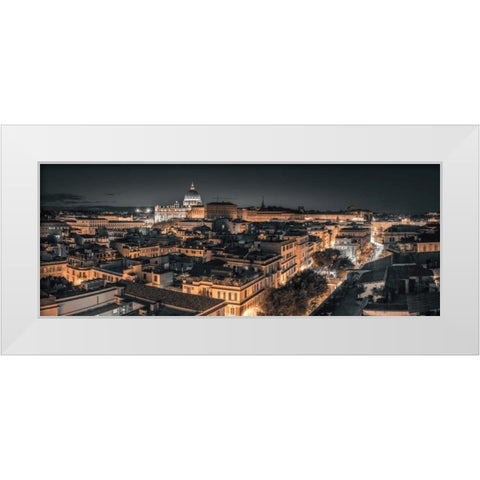 Vatican city with St. Peters Basilica, Rome, Italy White Modern Wood Framed Art Print by Frank, Assaf