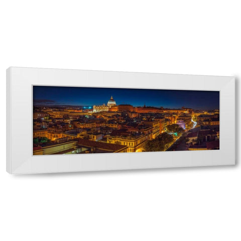 Vatican city with St. Peters Basilica, Rome, Italy White Modern Wood Framed Art Print by Frank, Assaf