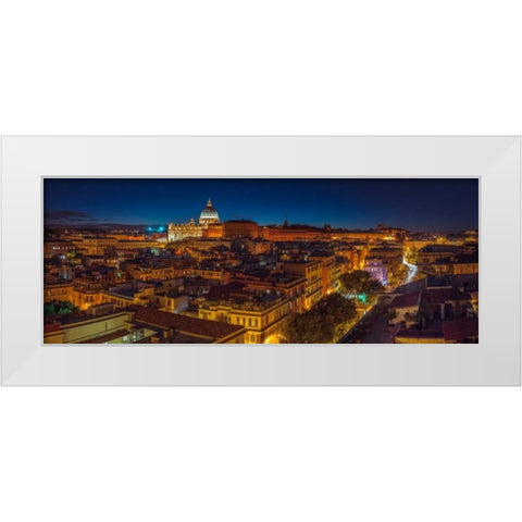 Vatican city with St. Peters Basilica, Rome, Italy White Modern Wood Framed Art Print by Frank, Assaf