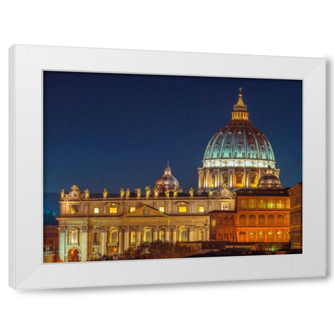 Vatican city with St. Peters Basilica, Rome, Italy White Modern Wood Framed Art Print by Frank, Assaf