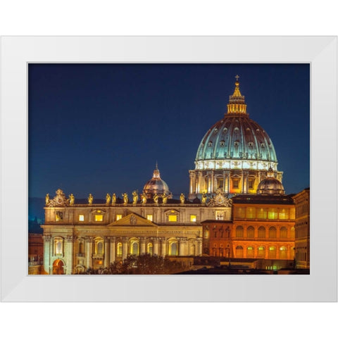 Vatican city with St. Peters Basilica, Rome, Italy White Modern Wood Framed Art Print by Frank, Assaf