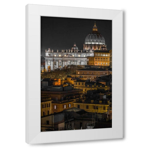 Vatican city with St. Peters Basilica, Rome, Italy White Modern Wood Framed Art Print by Frank, Assaf