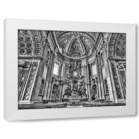 Inside of St. Peters Basilica, Rome, Italy White Modern Wood Framed Art Print by Frank, Assaf