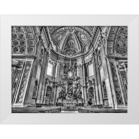 Inside of St. Peters Basilica, Rome, Italy White Modern Wood Framed Art Print by Frank, Assaf