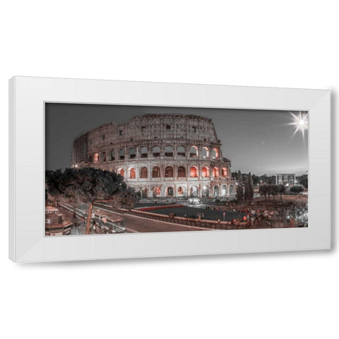 Famous Colosseum in Rome, Italy White Modern Wood Framed Art Print by Frank, Assaf
