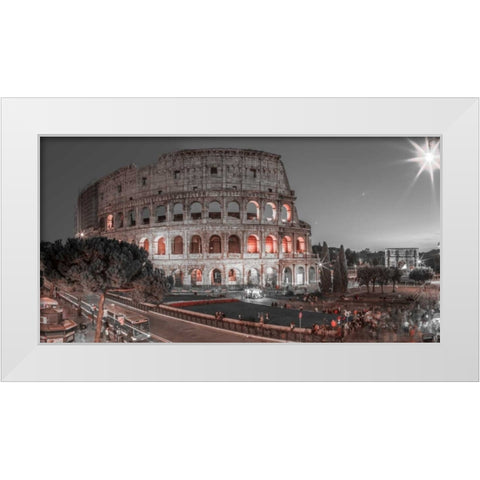 Famous Colosseum in Rome, Italy White Modern Wood Framed Art Print by Frank, Assaf