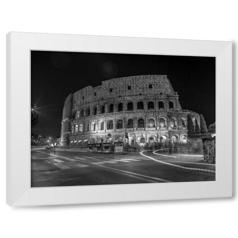 Famous Colosseum in Rome, Italy White Modern Wood Framed Art Print by Frank, Assaf