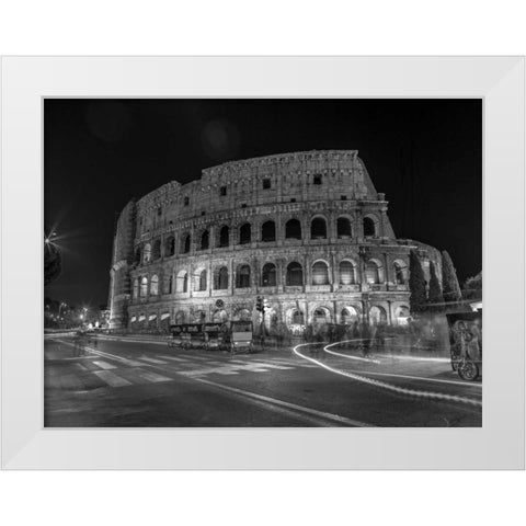 Famous Colosseum in Rome, Italy White Modern Wood Framed Art Print by Frank, Assaf