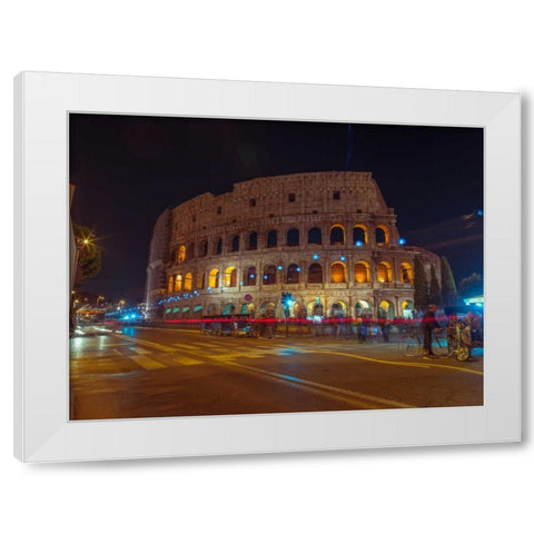 Famous Colosseum in Rome, Italy White Modern Wood Framed Art Print by Frank, Assaf
