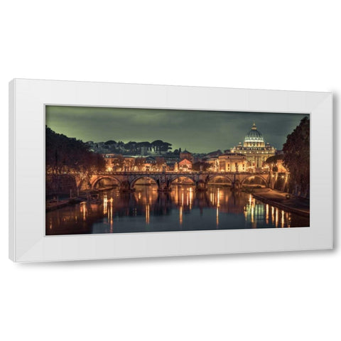 View of Basilica di San Pietro in Vatican, Rome, Italy White Modern Wood Framed Art Print by Frank, Assaf