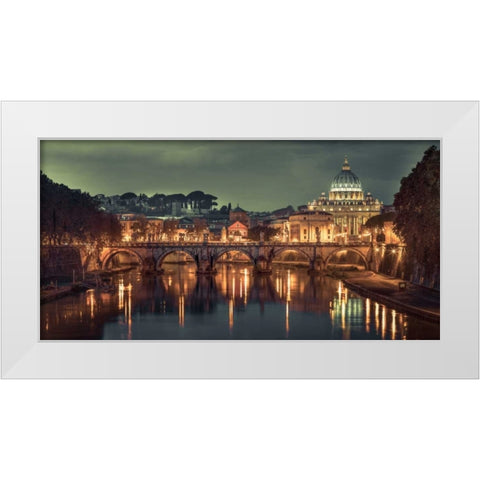 View of Basilica di San Pietro in Vatican, Rome, Italy White Modern Wood Framed Art Print by Frank, Assaf