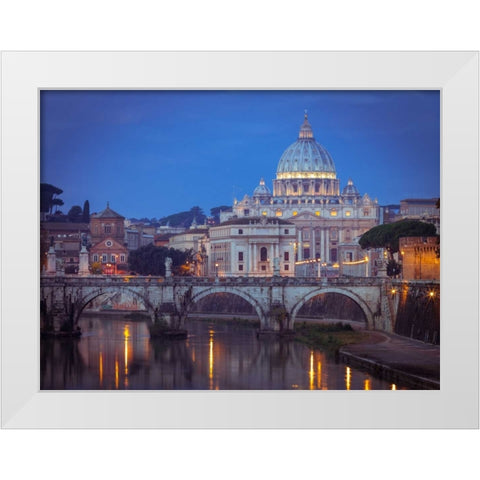 View of Basilica di San Pietro in Vatican, Rome, Italy White Modern Wood Framed Art Print by Frank, Assaf