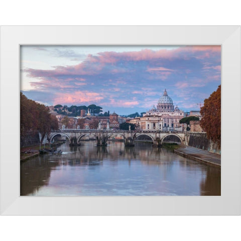 View of Basilica di San Pietro in Vatican, Rome, Italy White Modern Wood Framed Art Print by Frank, Assaf