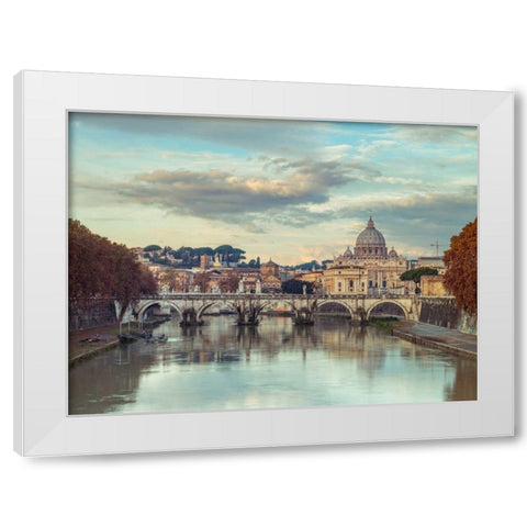 View of Basilica di San Pietro in Vatican, Rome, Italy White Modern Wood Framed Art Print by Frank, Assaf